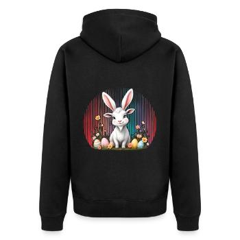 Easter - Unisex Premium Organic Zip Hoodie - black - Back - Nico (187cm)