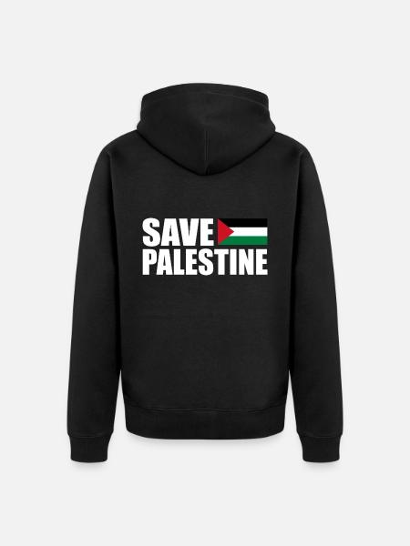 SAVE PALESTINE - Unisex Premium Organic Zip Hoodie - black