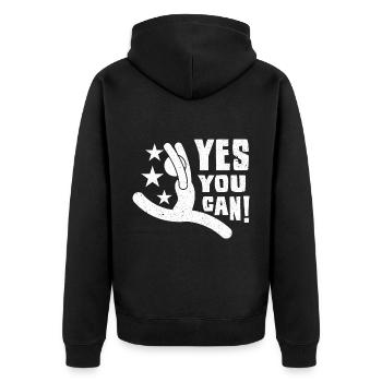 Yes, you can be motivation self-awareness - Unisex Premium Organic Zip Hoodie - black - Back - Nico (187cm)