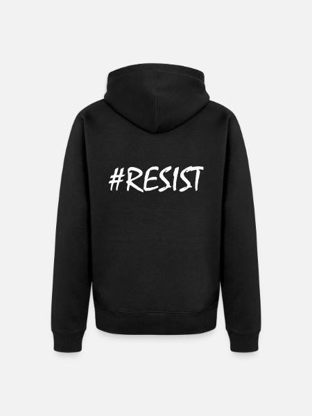 Resist - Unisex Premium Organic Zip Hoodie - black