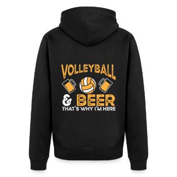 Volley-ball Volleyeurs Terrain de volley-ball - Veste à capuche bio Premium Unisexe - noir - Dos - Nico (187cm)