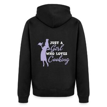 Cook -starred chef Gastro Restaurant - Unisex Premium Organic Zip Hoodie - black - Back - Nico (187cm)