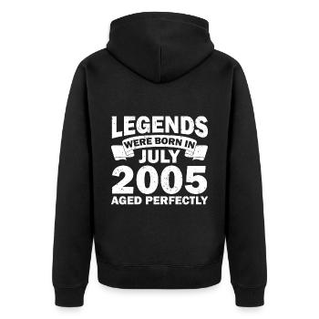 17th Birthday July Vintage 2005 Gift Idea - Unisex Premium Organic Zip Hoodie - black - Back - Nico (187cm)