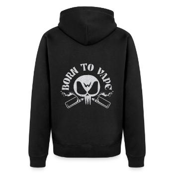 E-Cigarette E-Shisha Vapor Liquid - Unisex Premium Organic Zip Hoodie - black - Back - Nico (187cm)