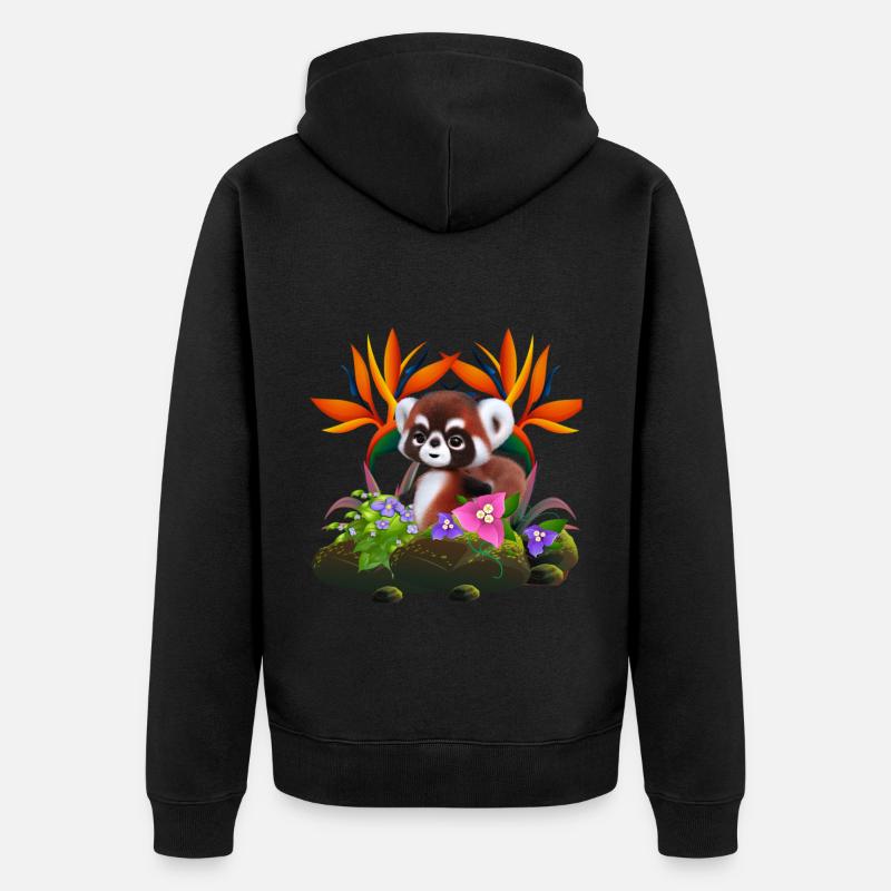 Mignon bébé à fourrure - Veste à capuche bio Premium Unisexe - noir