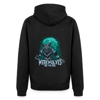 Halloween Pumpkin Horror - Unisex Premium Organic Zip Hoodie - black - Back - Nico (187cm)