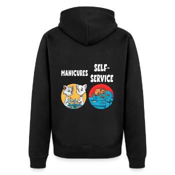 Katzen Krallen Schneiden Maniküre - Unisex Premium Bio Zip Hoodie - Schwarz - Hinten - Nico (187cm)