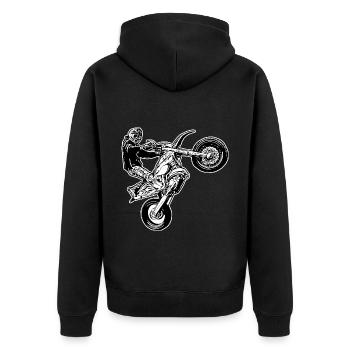 Supermoto / Supermotard / Supermoto Wheelie Biker - Veste à capuche bio Premium Unisexe - noir - Dos - Nico (187cm)