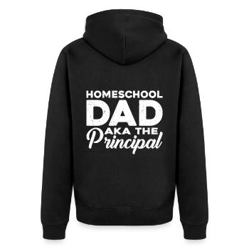 Homeschool Dad Aka The Principal 2 - Unisex Premium Organic Zip Hoodie - black - Back - Nico (187cm)