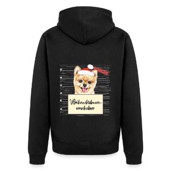 Weihnachtsbaum Umschubser Pommerscher - Unisex Premium Bio Zip Hoodie - Schwarz - Hinten - Nico (187cm)