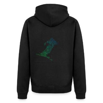 Ski Freestyle Herren Ski Jumping Freestyle Ski - Unisex Premium Bio Zip Hoodie - Schwarz - Hinten - Nico (187cm)
