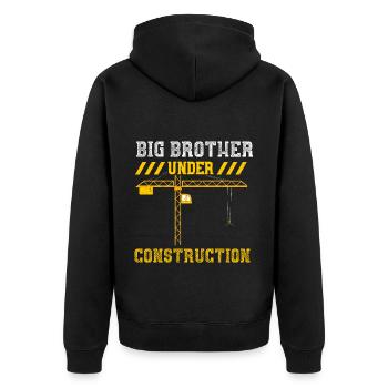 Big Brother Under Construction - Unisex Premium Organic Zip Hoodie - black - Back - Nico (187cm)