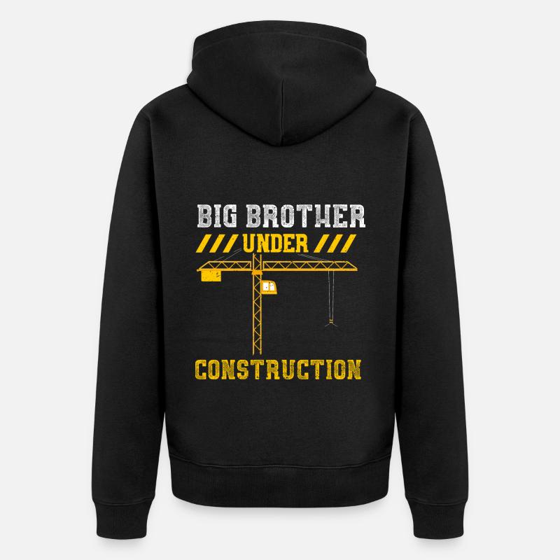 Big Brother Under Construction - Unisex Premium Bio Zip Hoodie - Schwarz