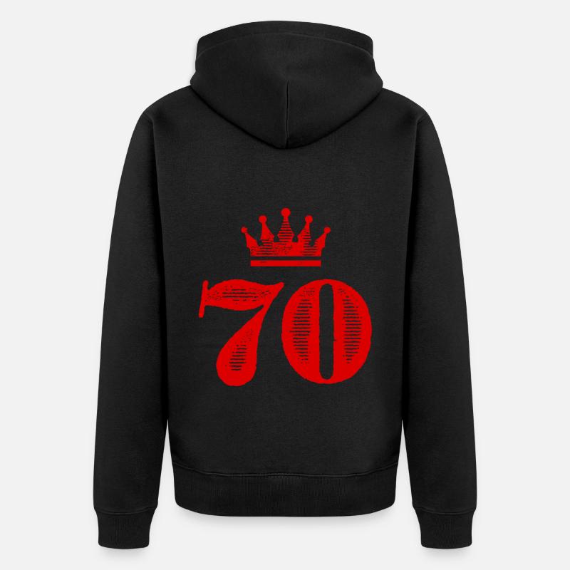 70 Numéro Couronne - Veste à capuche bio Premium Unisexe - noir