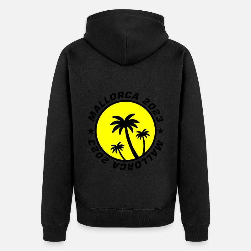 Majorque 2023 Palm - Veste à capuche bio Premium Unisexe - noir