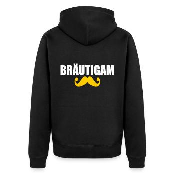 bräutigam - Unisex Premium Bio Zip Hoodie - Schwarz - Hinten - Nico (187cm)