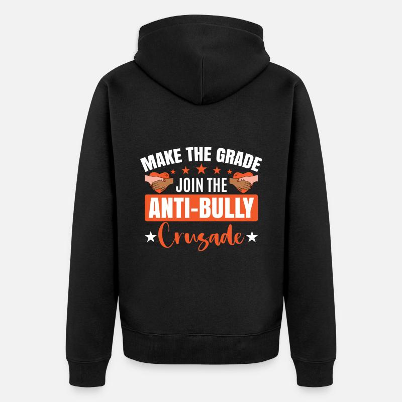 Gemeinsam gegen Mobbing-Bekleidung - Unisex Premium Bio Zip Hoodie - Schwarz