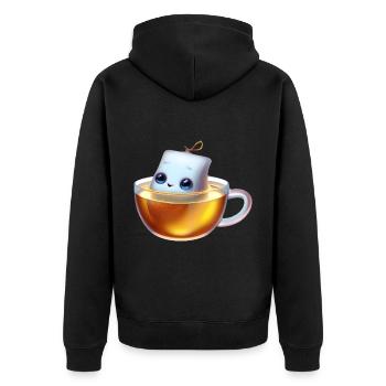 Sachet de thé gourmand - Veste à capuche bio Premium Unisexe - noir - Dos - Nico (187cm)