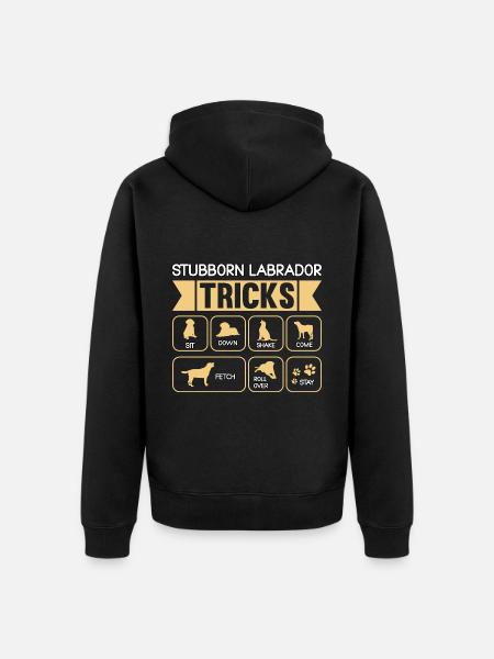 Stubborn labrador tricks - Unisex Premium Organic Zip Hoodie - black