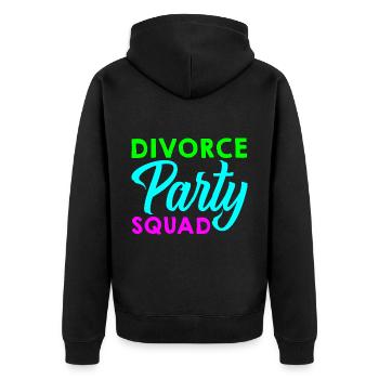 Divorce Party Squad - Unisex Premium Bio Zip Hoodie - Schwarz - Hinten - Nico (187cm)