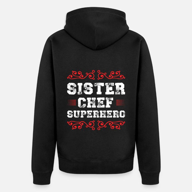 Sœur Super-héroïne - Veste à capuche bio Premium Unisexe - noir