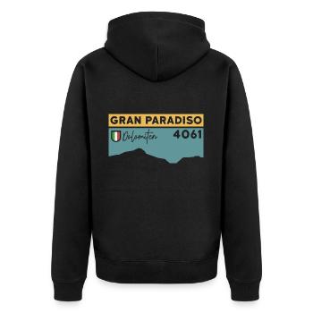 Guide d’escalade du Grand Paradis Ski Tour High Tour - Veste à capuche bio Premium Unisexe - noir - Dos - Nico (187cm)