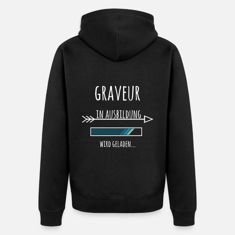 Graveur Ausbildung Beruf Geschenk - Unisex Premium Bio Zip Hoodie - Schwarz