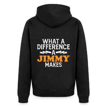 Quelle différence un Jimmy fait - Veste à capuche bio Premium Unisexe - noir - Dos - Nico (187cm)