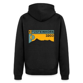 Kitzsteinhorn Hohe Tauern Bergtour Wandern Kaprun - Unisex Premium Bio Zip Hoodie - Schwarz - Hinten - Nico (187cm)