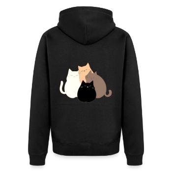 4 Chats - Veste à capuche bio Premium Unisexe - noir - Dos - Nico (187cm)