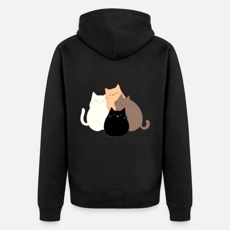 4 Chats - Veste à capuche bio Premium Unisexe - noir