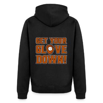 Get Your Glove Down - Unisex Premium Organic Zip Hoodie - black - Back - Nico (187cm)