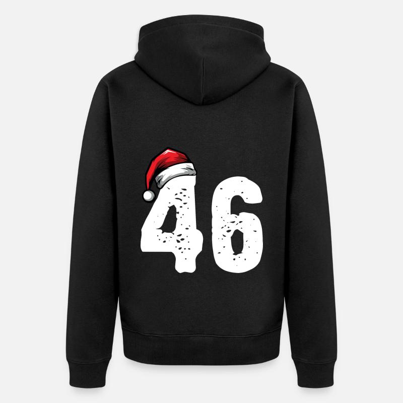 46 Numéro Noël - Veste à capuche bio Premium Unisexe - noir