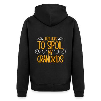Here To Spoil My Grandkids 2 - Unisex Premium Organic Zip Hoodie - black - Back - Nico (187cm)