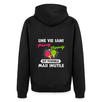 Table de Tennis - Veste à capuche bio Premium Unisexe - noir - Dos - Nico (187cm)