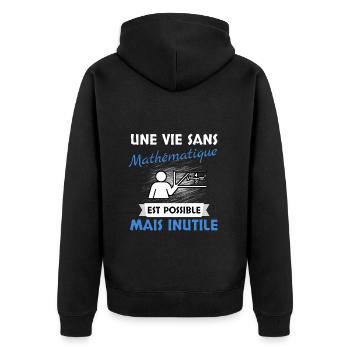 Mathématique - Veste à capuche bio Premium Unisexe - noir - Dos - Nico (187cm)