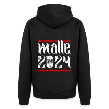 Malle 2024 Mallorca Tour - Unisex Premium Bio Zip Hoodie - Schwarz - Hinten - Nico (187cm)
