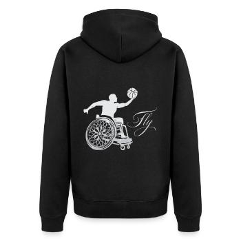 Cadeau de basketball en fauteuil roulant - Veste à capuche bio Premium Unisexe - noir - Dos - Nico (187cm)