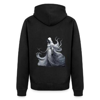 Gruseliges Halloween-partykostüm Banshee - Unisex Premium Organic Zip Hoodie - black - Back - Nico (187cm)