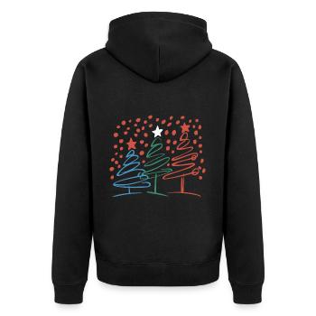 Weihnachtsbaum Christbaum Weihnachten - Unisex Premium Bio Zip Hoodie - Schwarz - Hinten - Nico (187cm)
