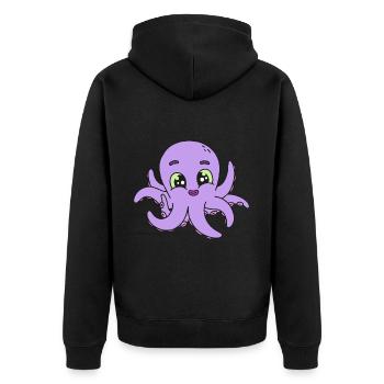Octopus Kraken Kids Child Baby Sea Creatures - Unisex Premium Organic Zip Hoodie - black - Back - Nico (187cm)