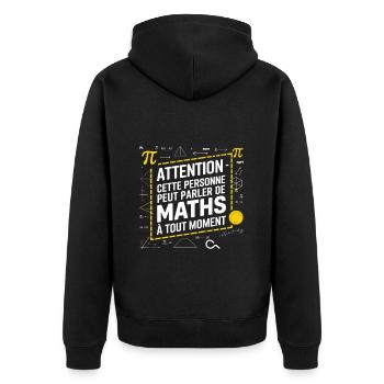 Math Genie mathématique - Veste à capuche bio Premium Unisexe - noir - Dos - Nico (187cm)