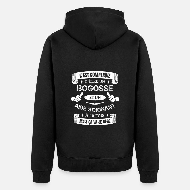 Aide soignant bogosse - Veste à capuche bio Premium Unisexe - noir