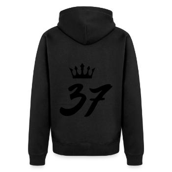 37 Couronne numérique - Veste à capuche bio Premium Unisexe - noir - Dos - Nico (187cm)