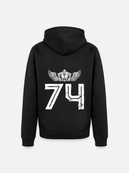74 Couronne numérique - Veste à capuche bio Premium Unisexe - noir