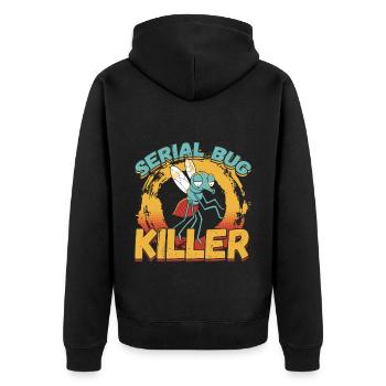 Serial Bug Killer for a Pest Control Technician - Unisex Premium Organic Zip Hoodie - black - Back - Nico (187cm)