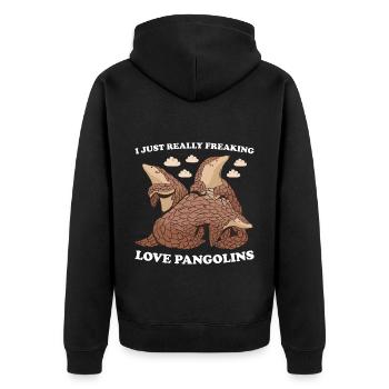 J’adore vraiment les pangolins pangolins - Veste à capuche bio Premium Unisexe - noir - Dos - Nico (187cm)