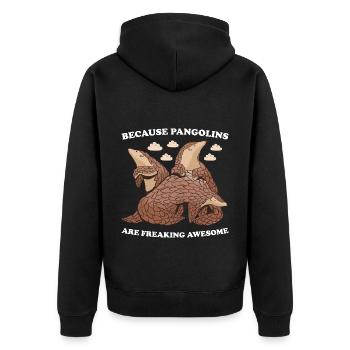 Parce que les pangolins sont des pangolins effrayants - Veste à capuche bio Premium Unisexe - noir - Dos - Nico (187cm)
