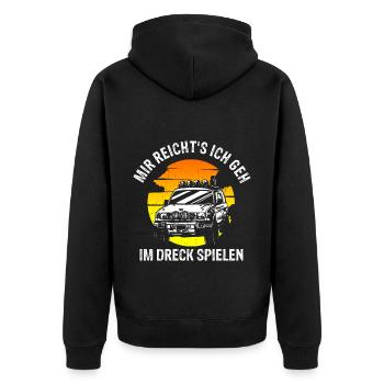 Mir reichts ich geh - Offroad 4x4 SUV Männer Junge - Unisex Premium Bio Zip Hoodie - Schwarz - Hinten - Nico (187cm)
