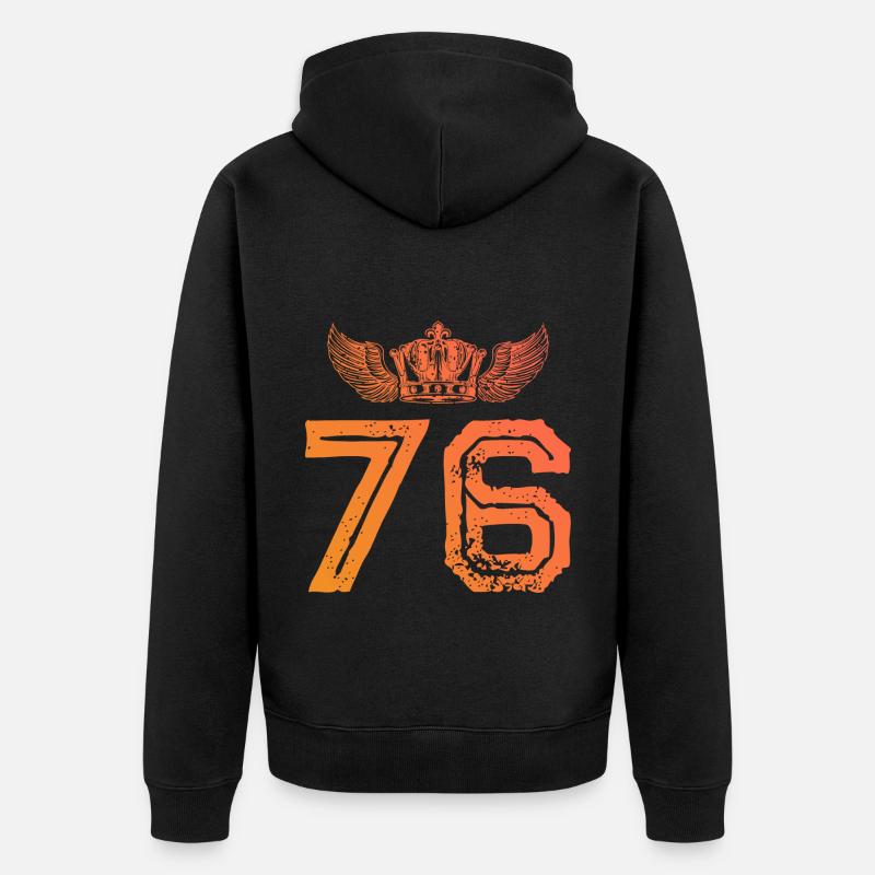76 Couronne numérique - Veste à capuche bio Premium Unisexe - noir